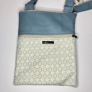 NWT Echos in the Attic Handmade Upcycled Crossbody‎ Bag Blue Faux Leather Boho